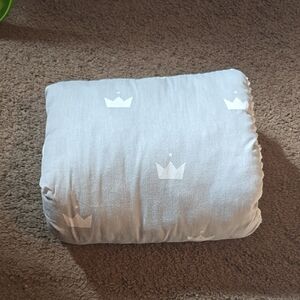 Light Blue Crown Print Baby Pillow